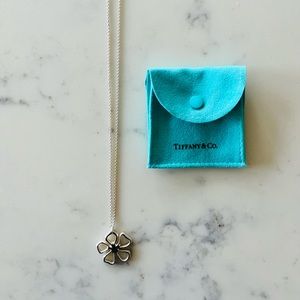 Tiffany & Co Sterling Silver Open Flower Necklace